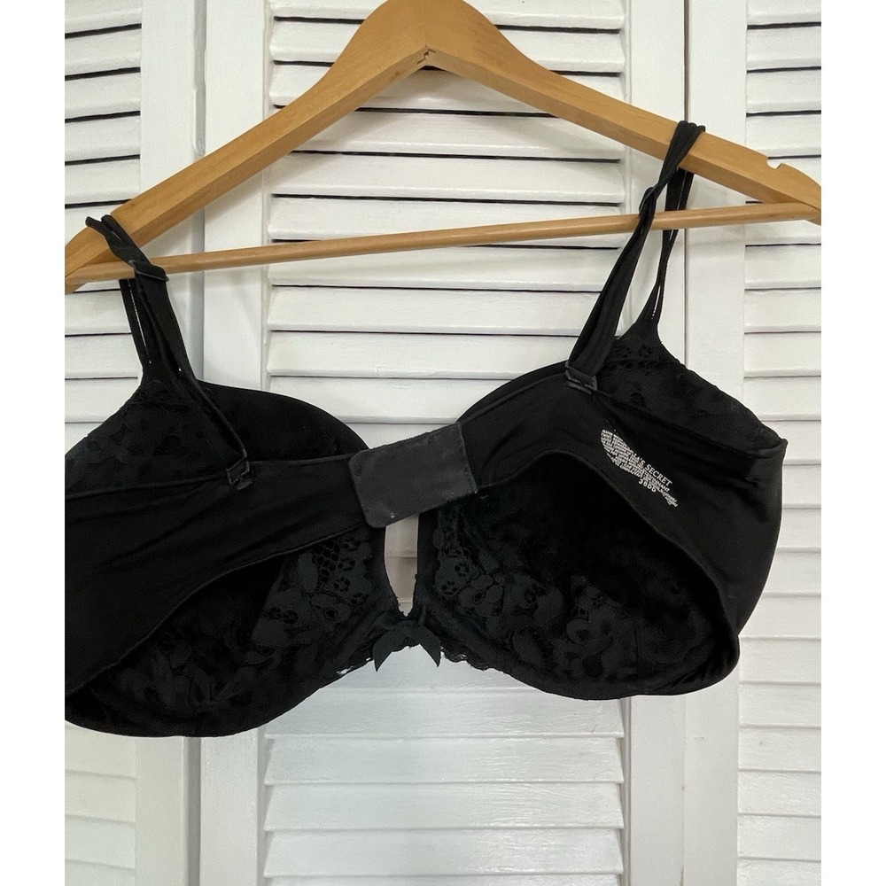 Victoria Secret Bra 38DD Black Push Up Bra Very Sexy Push-Up Lacy - Picture 7 of 8